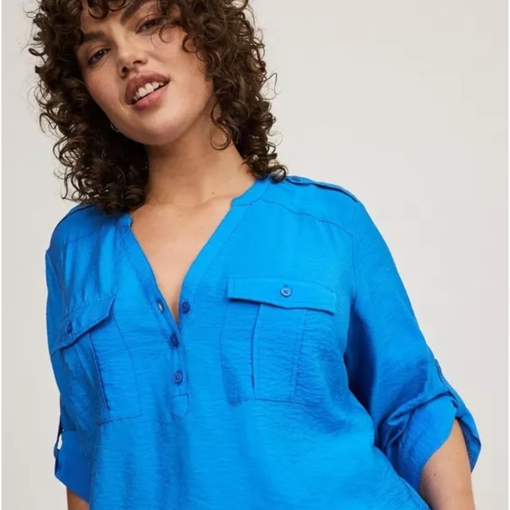 Torrid 3/4 Sleeve In French Blue Nwt